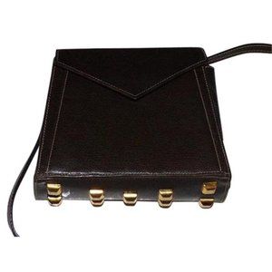 Salvatore Ferragamo Vintage Olive Green And Brown Leather Crossbody